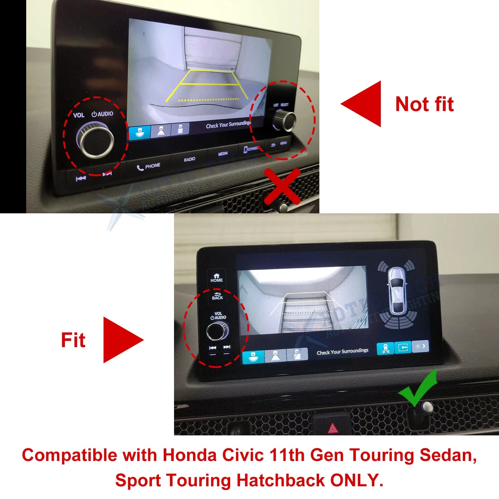 AC Climate Navigation Switch Knob Overlay Cover for Honda Integra Civic (2022-2024)