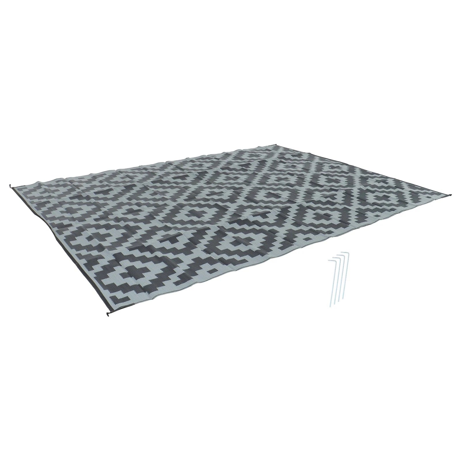 Outdoor Waterproof Carpet Rug 9x12FT Black Gray