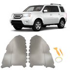 Set of 2 Gray Leather Door Panel Armrest Covers for Honda Pilot (2009–2015)