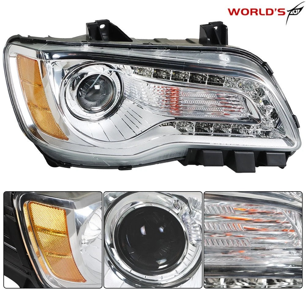 Headlight Chrome Housing for Chrysler 300 (2011–2014) Passenger Side