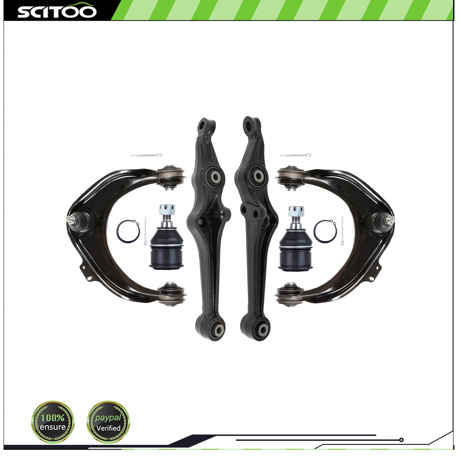 Set of 6 Front Control Arms with Ball Joints for Honda Accord (1998–2002)