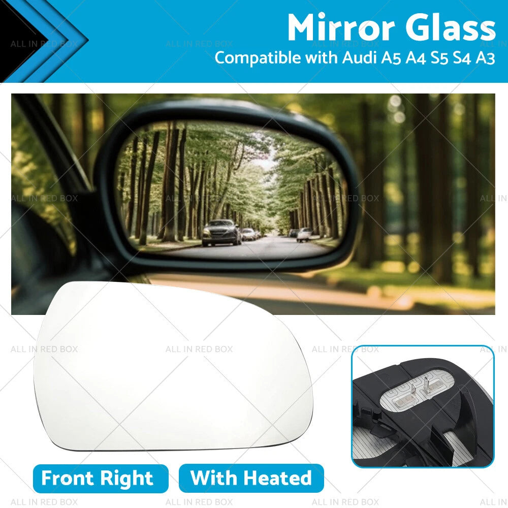 Heated Right Side Mirror Glass for Audi A3 (2011–2013)