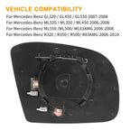 Heated Mirror Glass for Mercedes-Benz GL320 (2007–2008) w/Backing Plate