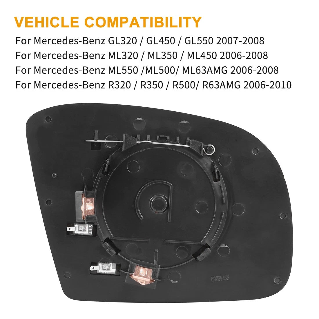 Heated Mirror Glass for Mercedes-Benz GL320 (2007–2008) w/Backing Plate