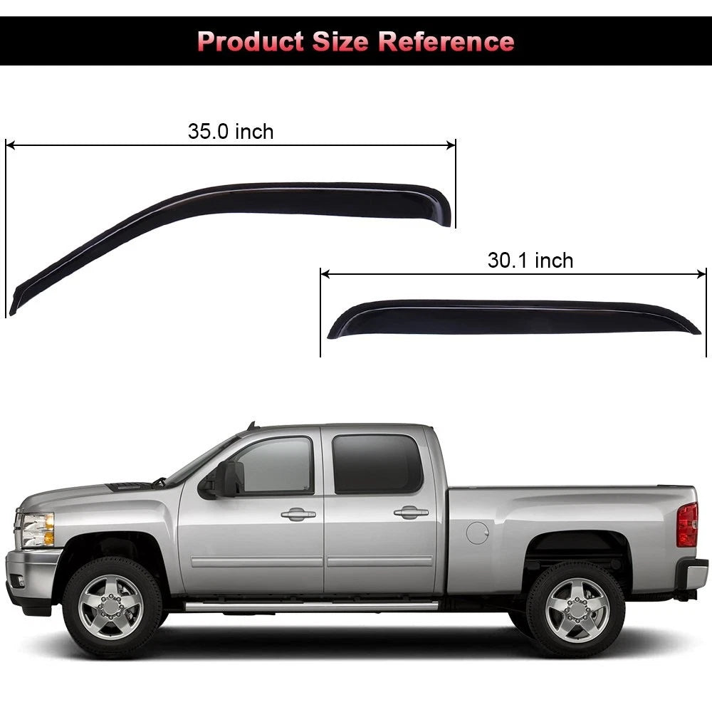 Window Visor Rain Vent Shade Guard Deflector for Silverado/Sierra (2000–2007)