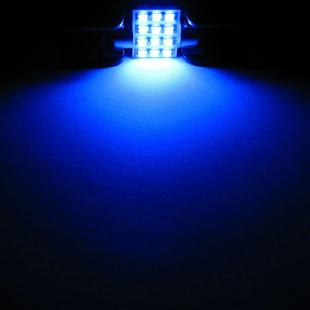 Ultra Blue 12-SMD LED Bulbs for Interior Map Dome Lights (DE3175-DE3022)