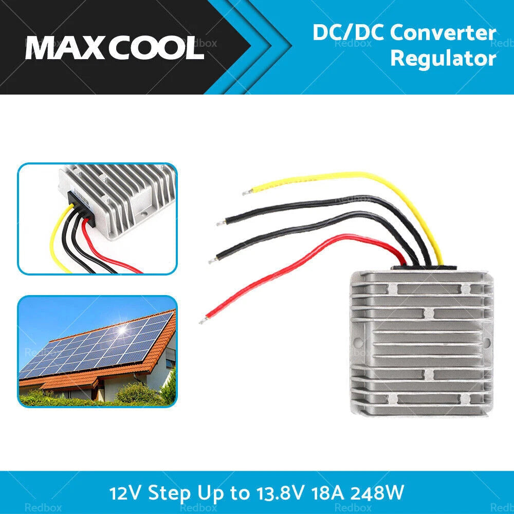 DC/DC Converter 12V to 13.8V 18A 248W Waterproof for Car Truck