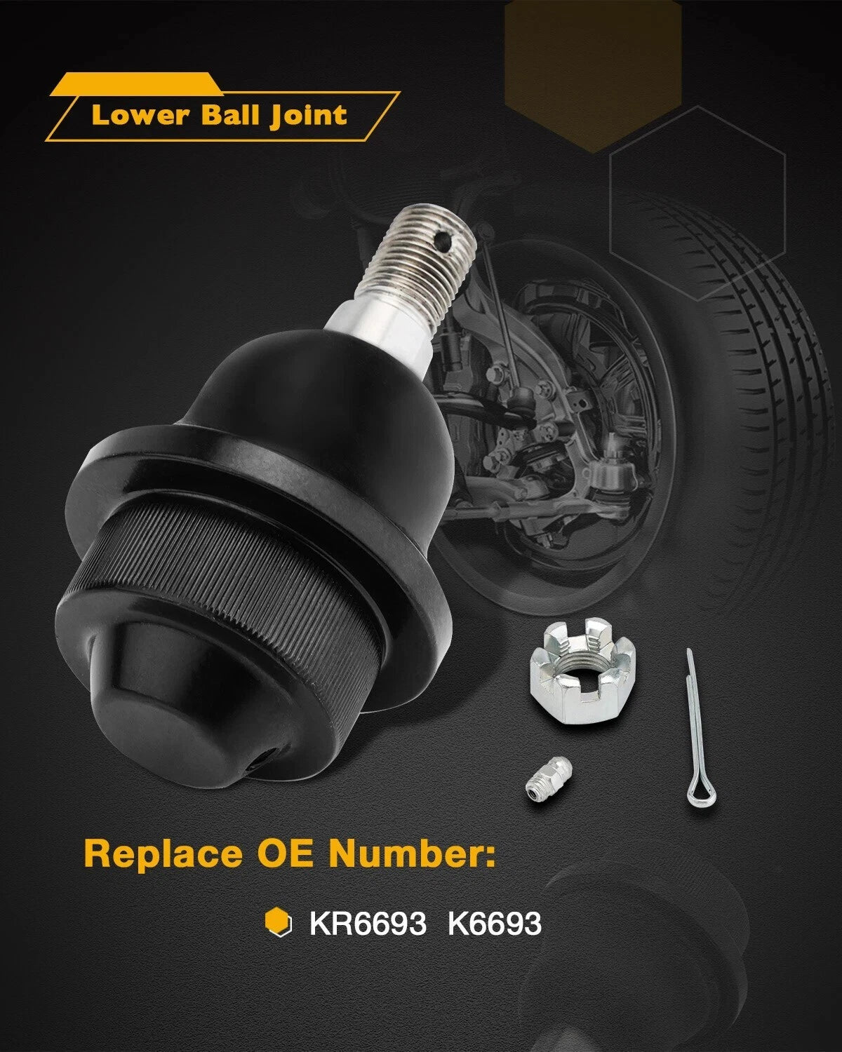 Front Suspension Lower Ball Joint for Chevy Silverado GMC Sierra H2 (1999–2010)