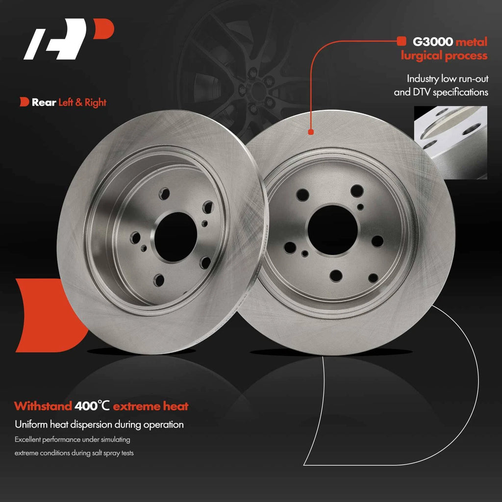 Rear Disc Brake Rotors for Toyota Prius V (2012–2017) L4 1.8L