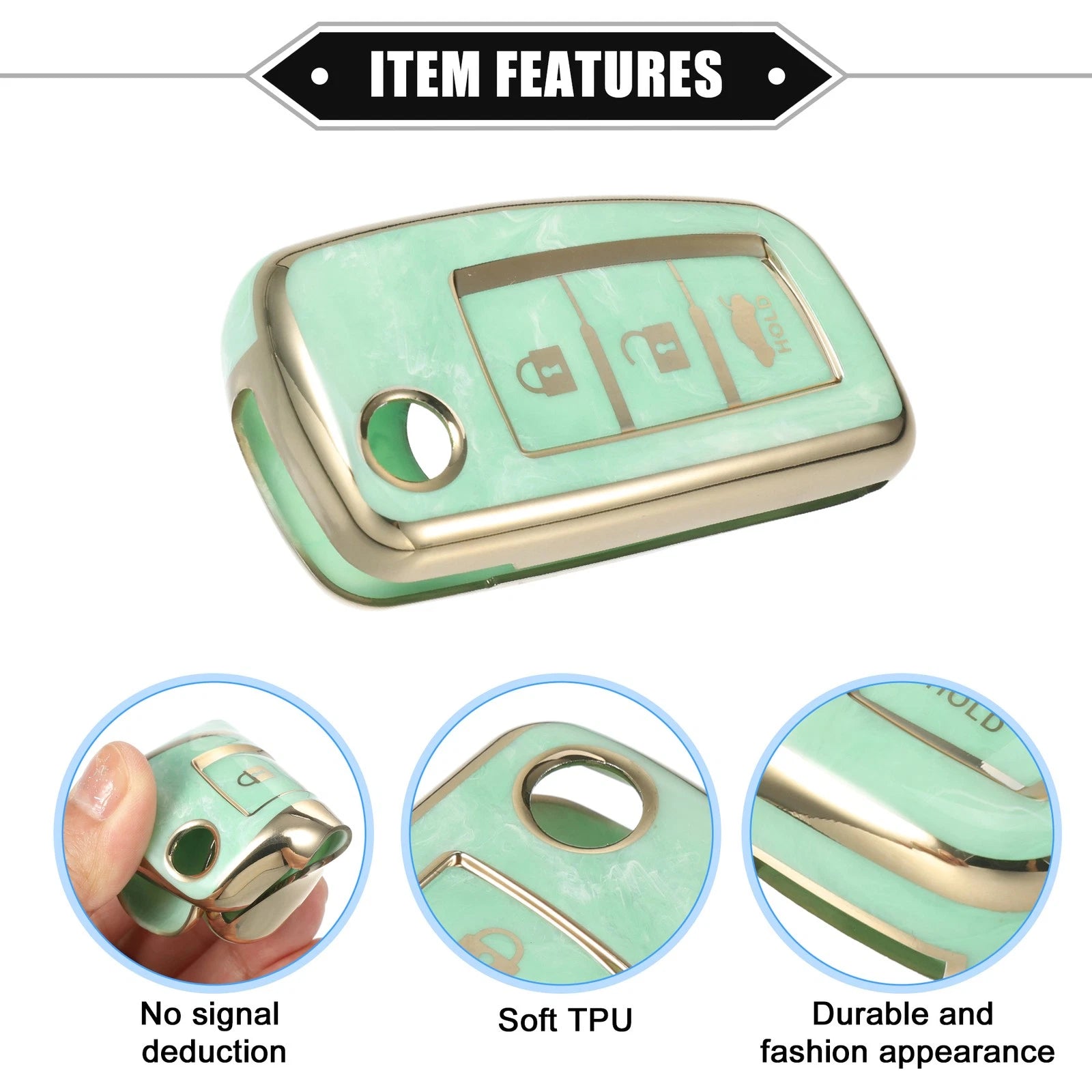 3X Smart Key Fob Case Cover for Nissan Rogue Frontier (2014–2023) TPU Green