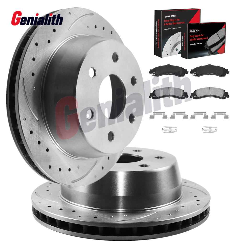 Rear Brake Rotors & Pads for Chevy Tahoe, Silverado, Suburban, GMC Sierra, Yukon (2000–2023)