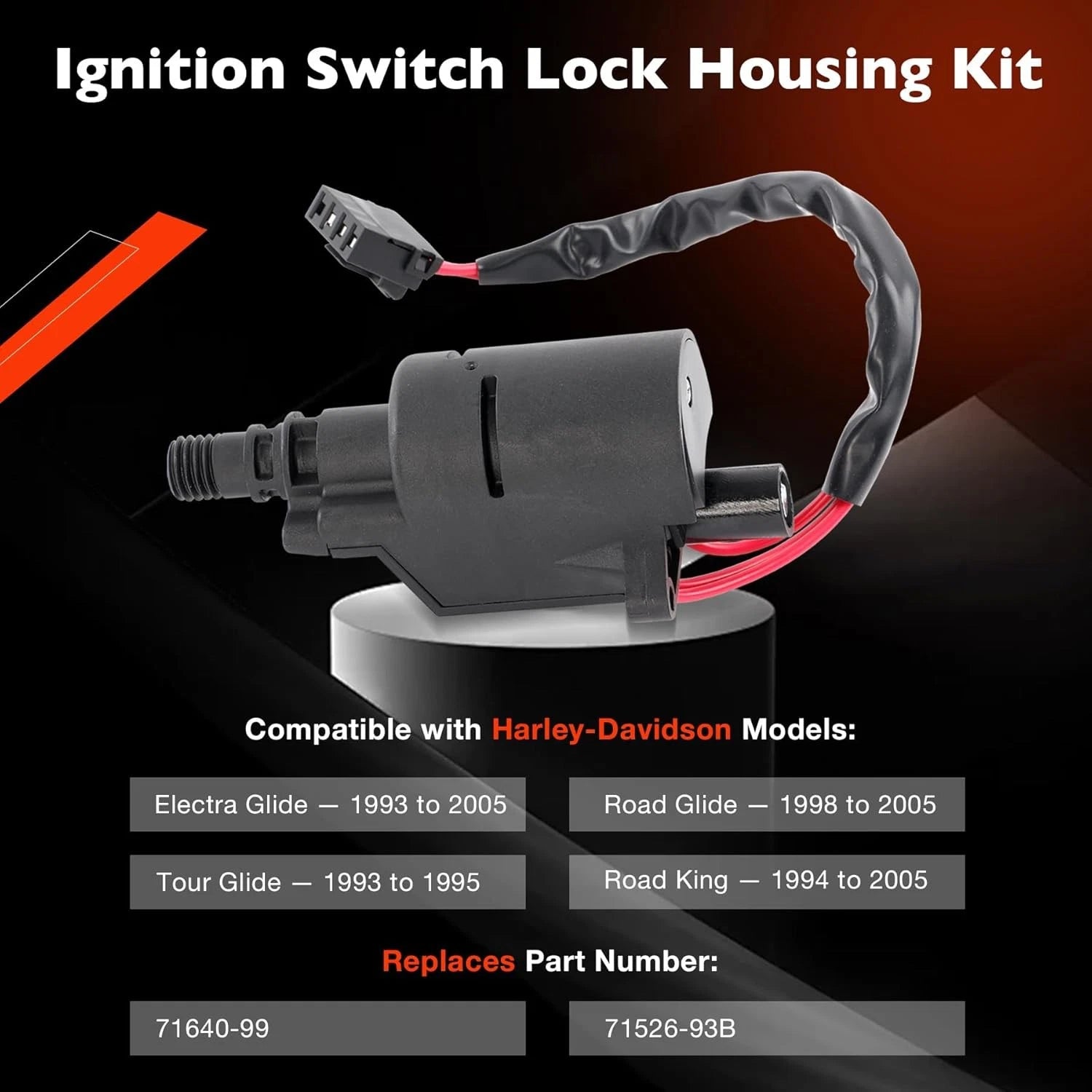 Ignition Switch Lock Housing Kit for Harley Touring Electra Glide (1993-2005)