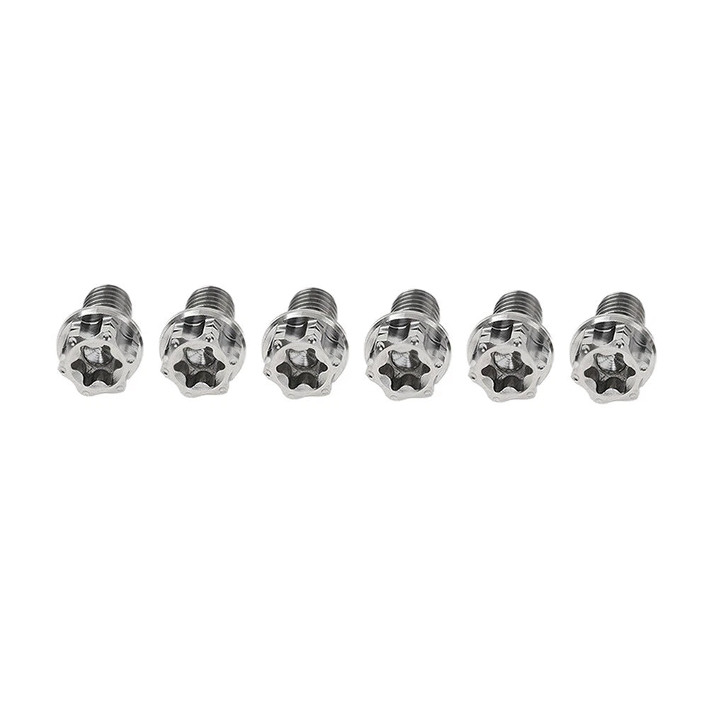 Set of 6 Titanium M8x35mm Torx Head Flange Screws for Motorcycle