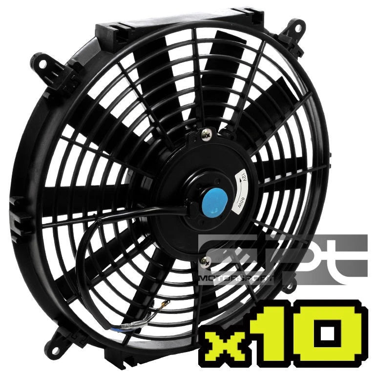 10X 10" 12V Slim Electric Racing Radiator Fan for Universal Applications