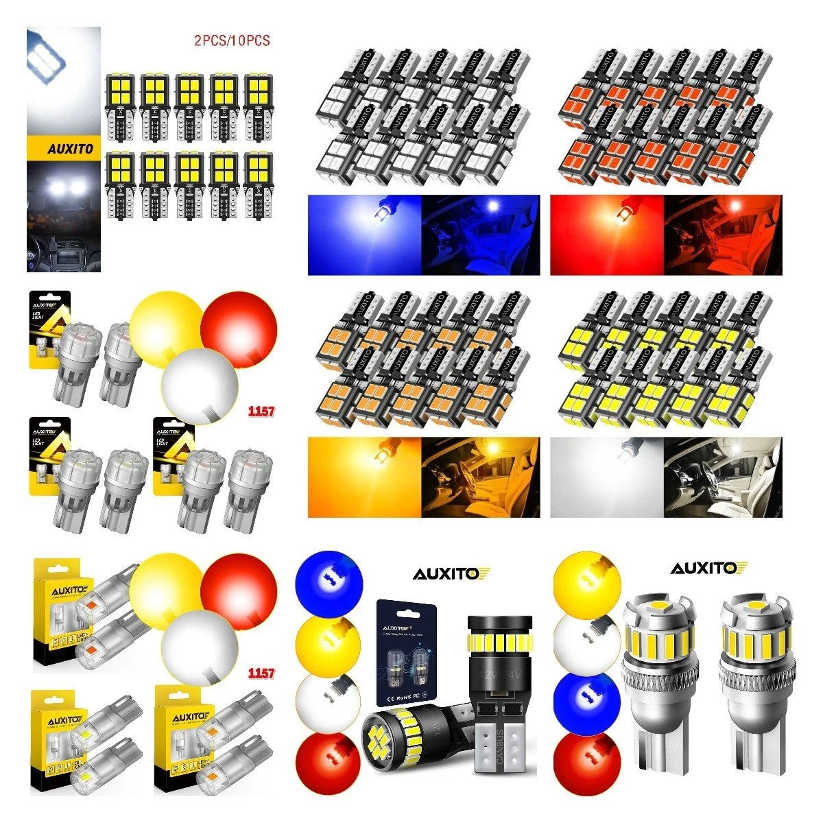 T10 LED License Plate Light Bulb for Multiple Vehicles (168, 2825, 194, H)