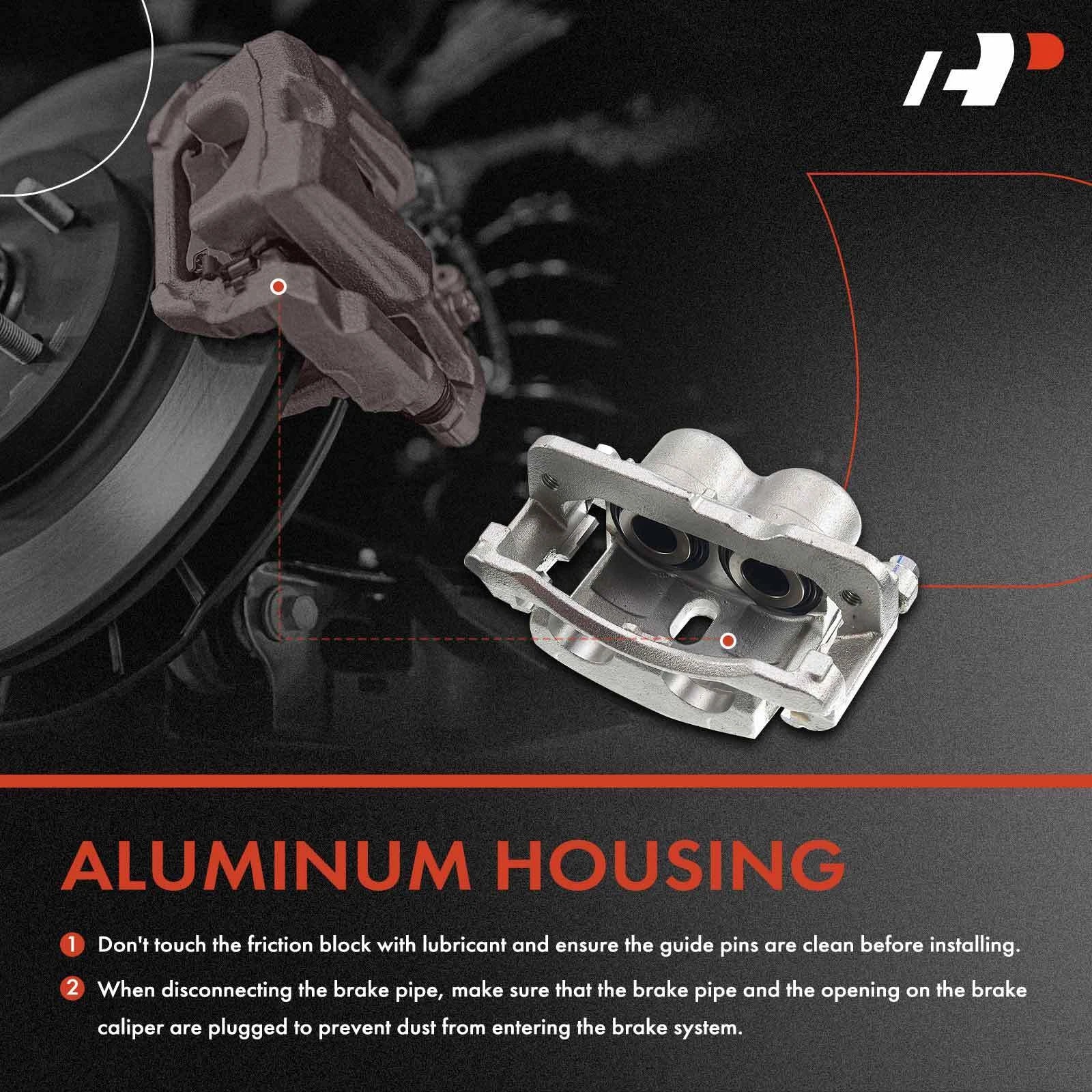Rear Brake Caliper & Ceramic Brake Pad for Chevy Silverado 2500 (2007–2019)
