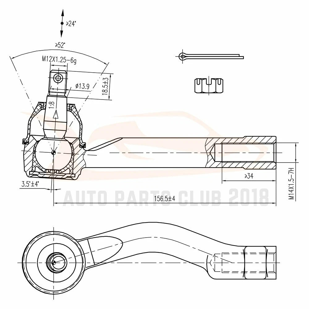 Set of 8 Front Upper Control Arms Tie Rods for Kia Sorento (2003–2004)