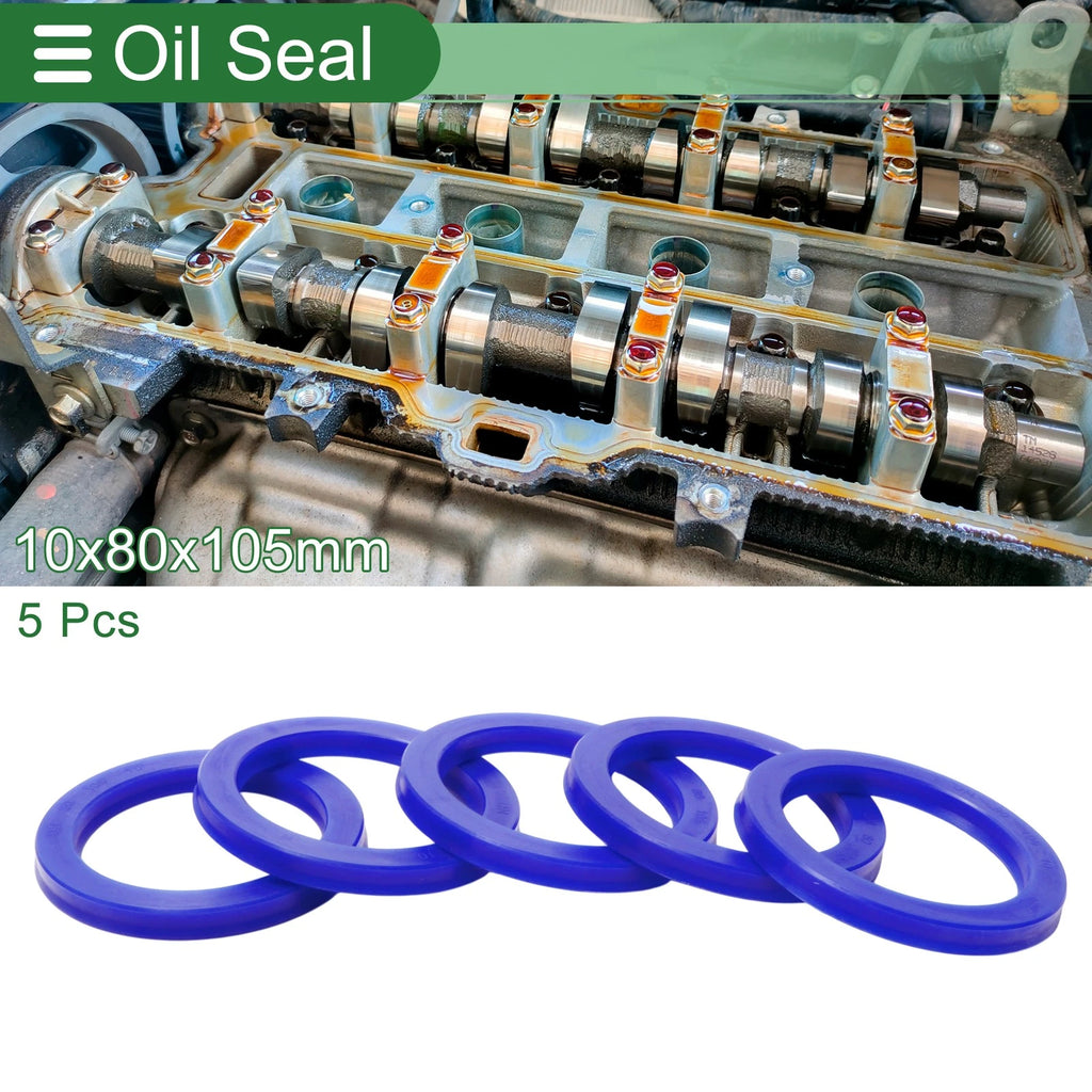 Set of 5 Oil Seal Rotary Shaft Seal 80x105x10mm High Pressure for Various Models