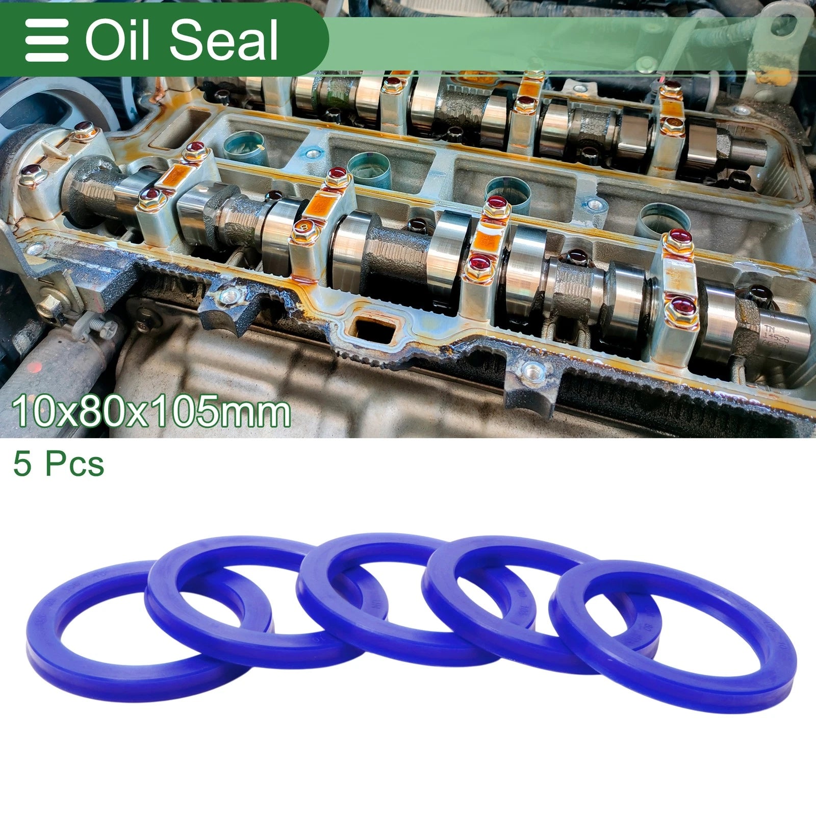 Set of 5 Oil Seal Rotary Shaft Seal 80x105x10mm High Pressure for Various Models