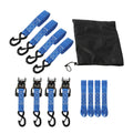 Set of 4 Steel Ratchet Straps 1.6in x 8ft with S Hooks, 5208lbs Strength