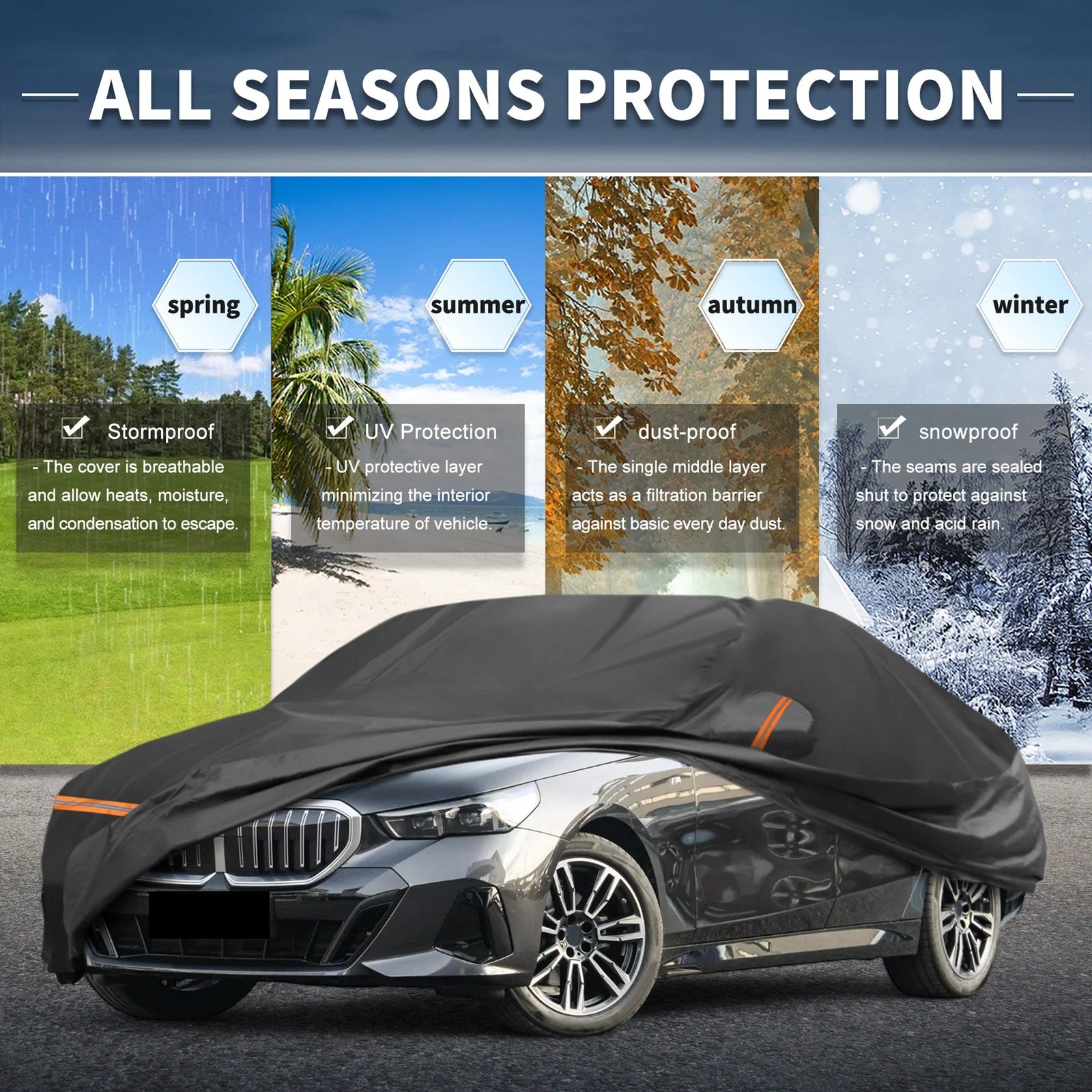 Waterproof PEVA Car Cover for BMW 5er F10/F11/G30/G31 (2010–2024)