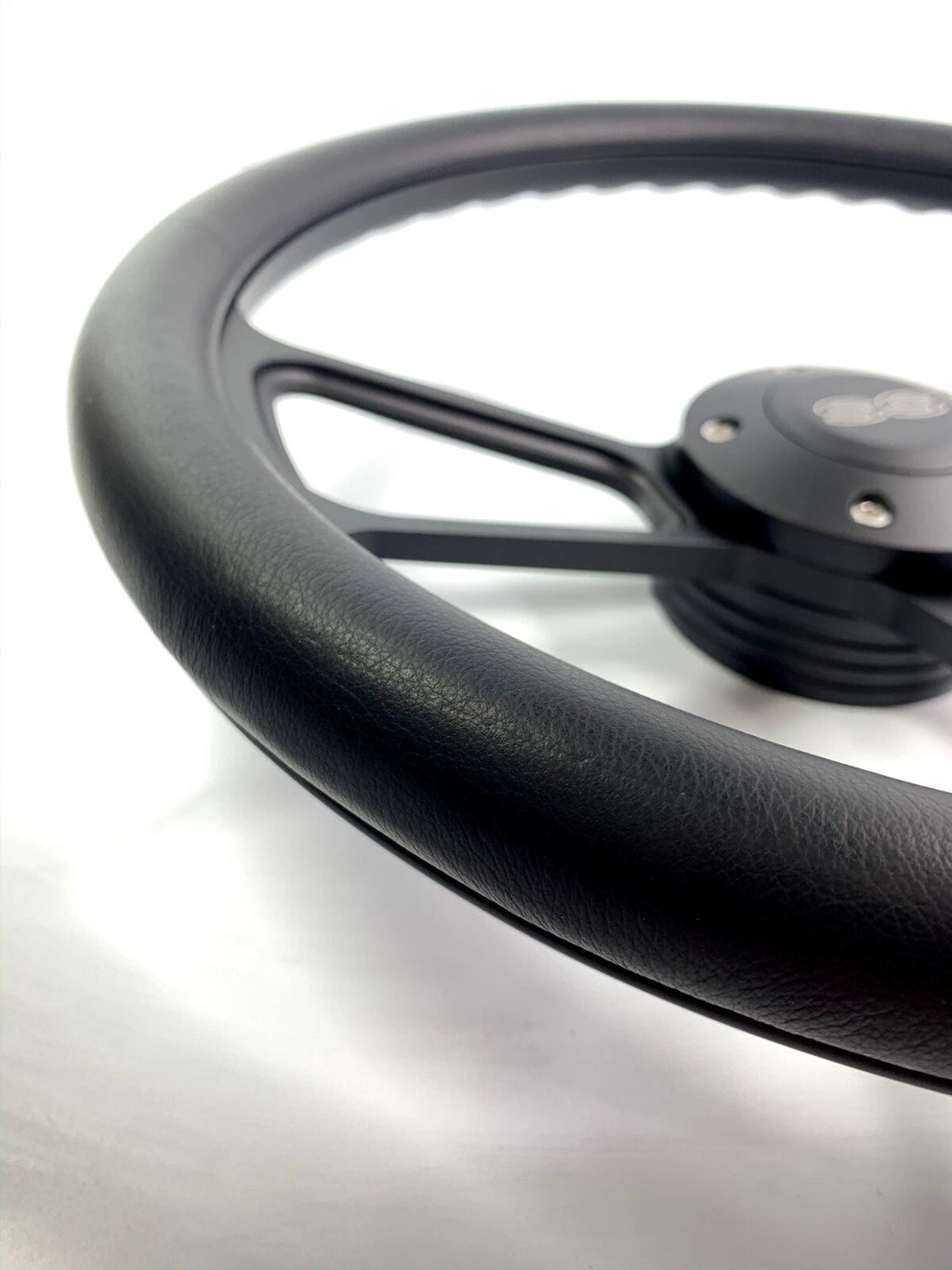 14 Inch Black Steering Wheel Leather Half Wrap Replacement for Chevrolet (—)