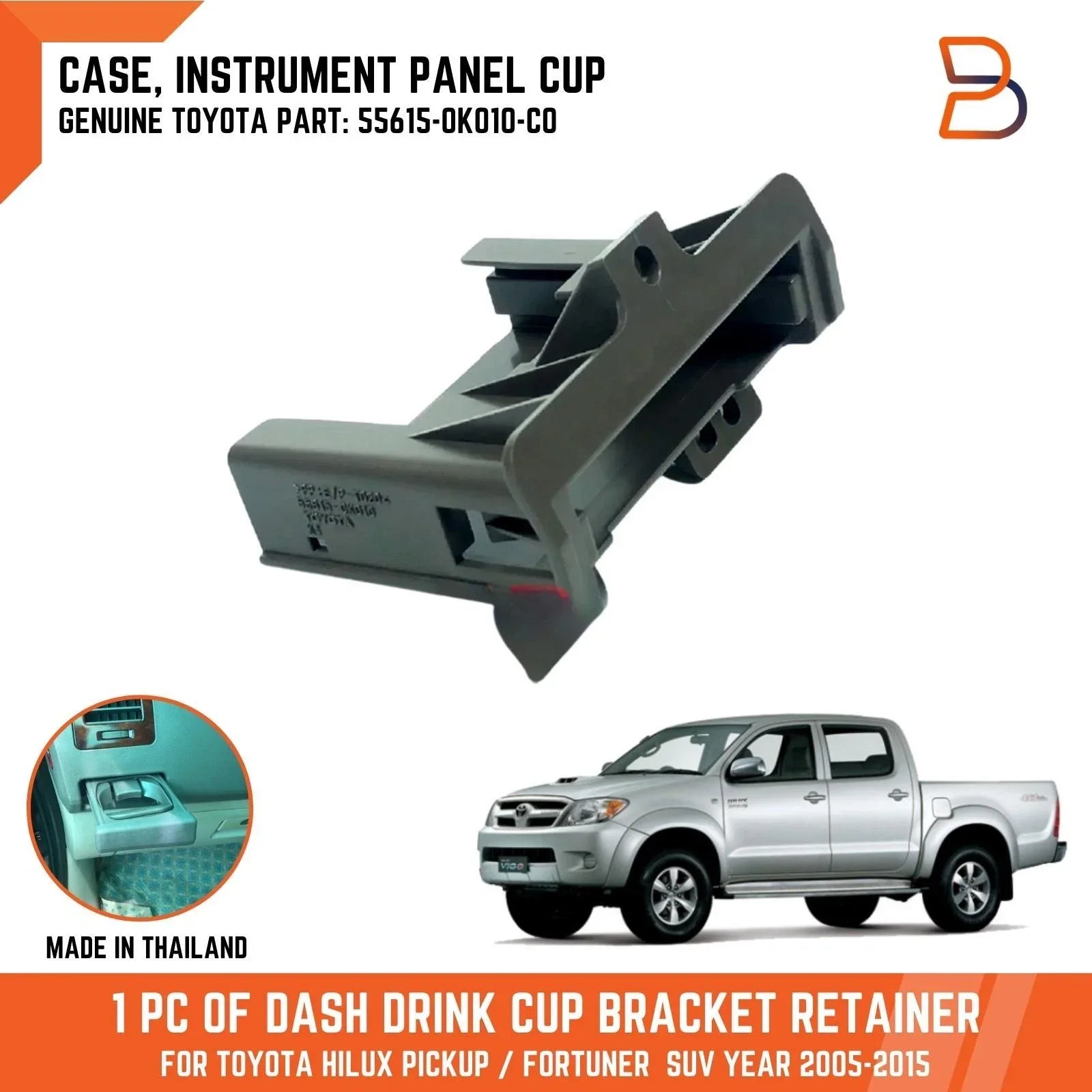 Dash Cup Holder Case Bracket Retainer for Toyota Hilux Vigo (2005-2015)
