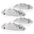 Set of 4 Front Brake Caliper Covers for Universal Fit (10.5") Silver Metal 3D