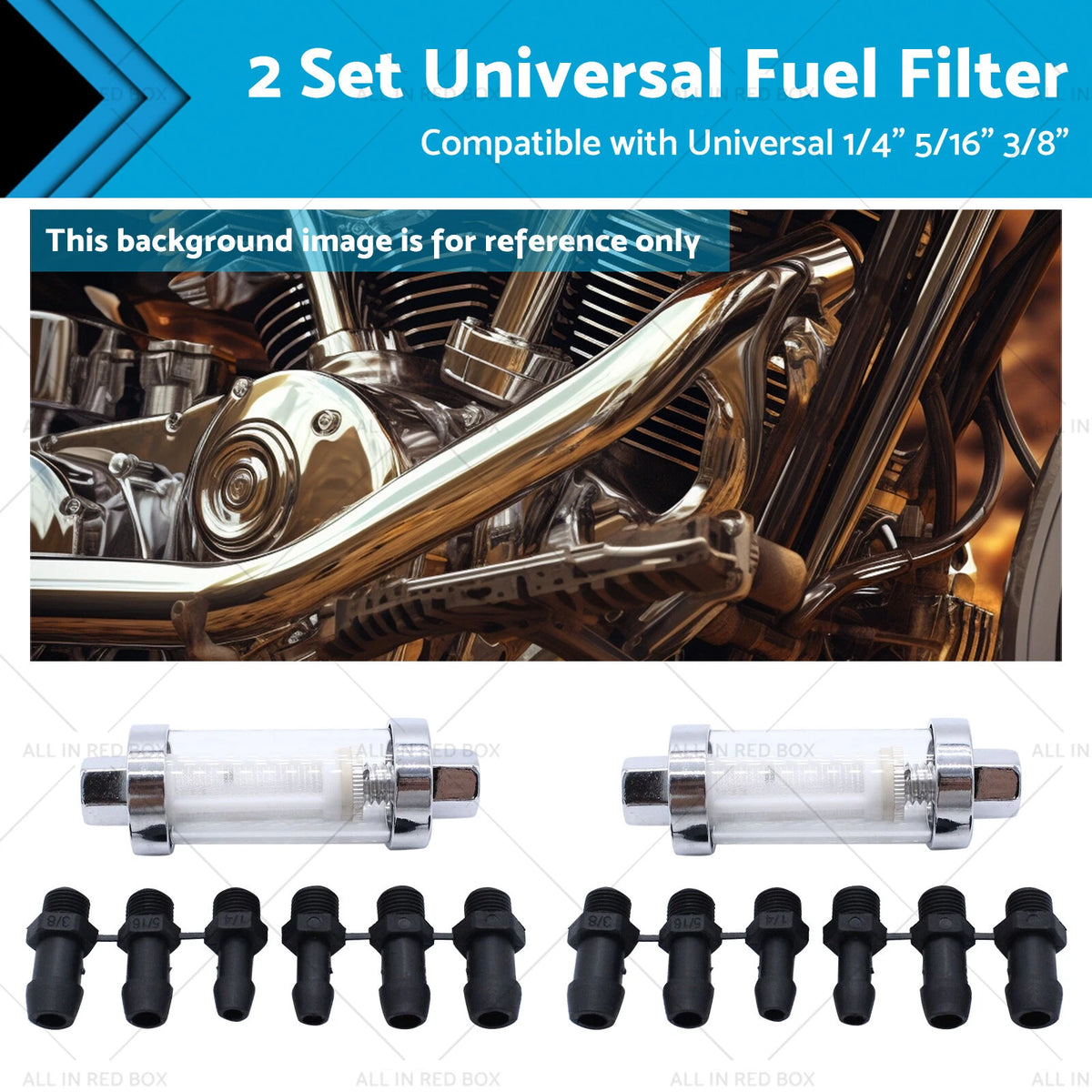 2X Glass Inline Fuel Filter for Universal Use (1/4, 5/16, 3/8)