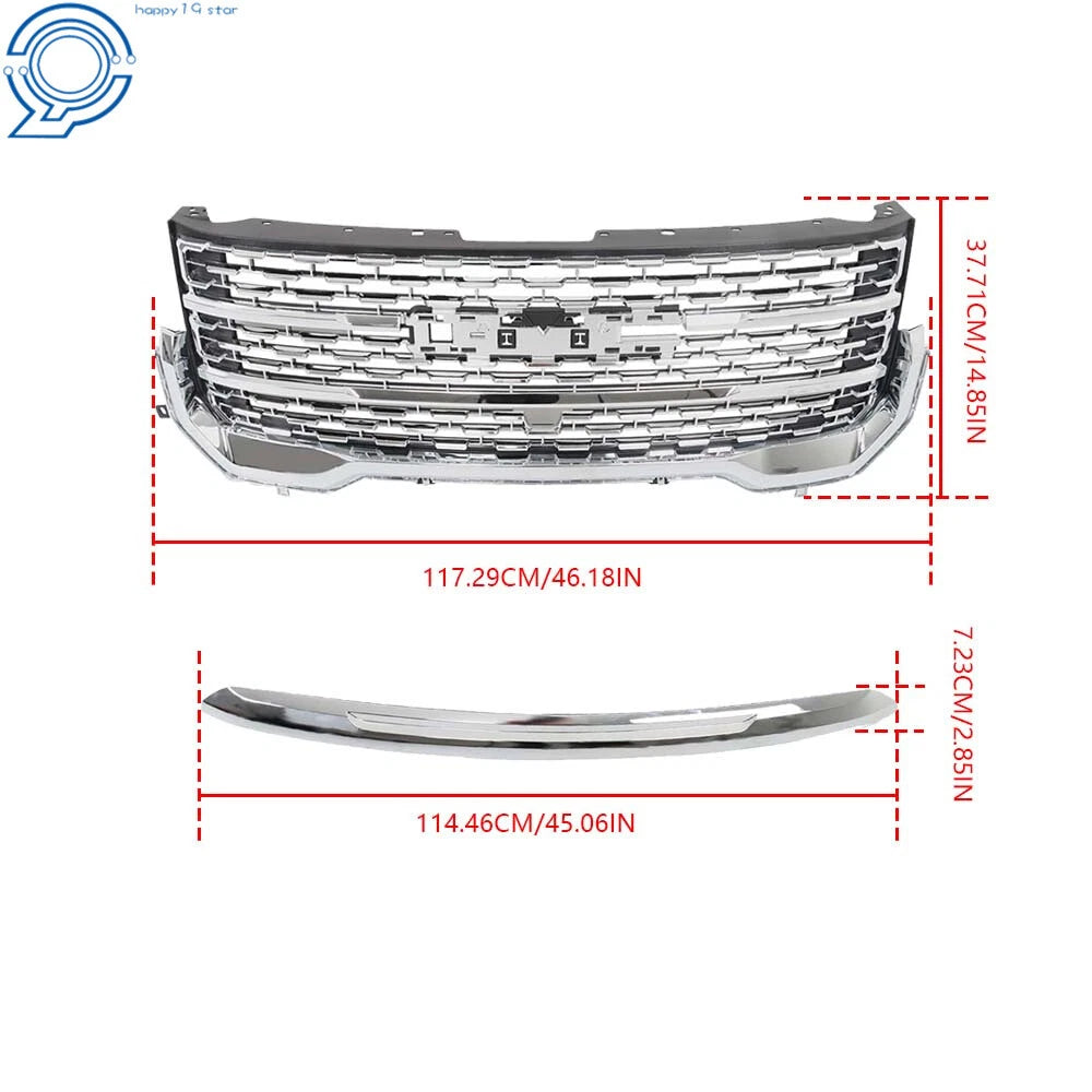 Front Upper Grille for GMC Acadia (2020–2022) Denali & Hood Molding
