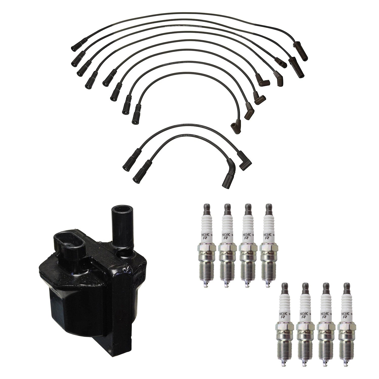 Denso Ignition Coil Wires & NGK Spark Plugs Kit for Corvette V8 (P)
