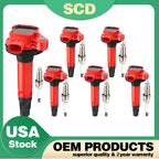 6X Ignition Coils + Spark Plugs for Ford Lincoln Mazda 3.7L 3.5L V6 UF553