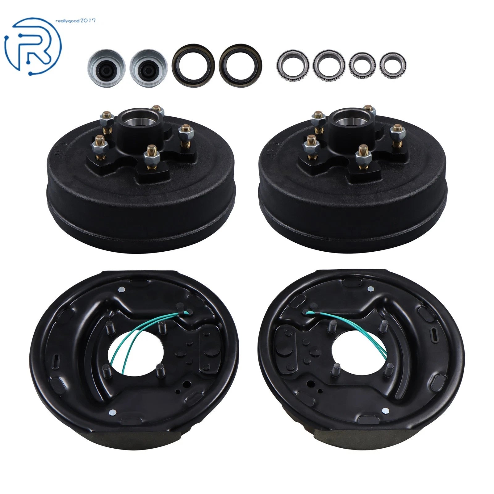 Trailer Hub Drum Kit 5 Lug 5" & Electric Brakes for 3500 lbs Axle (10"x2-1/4")