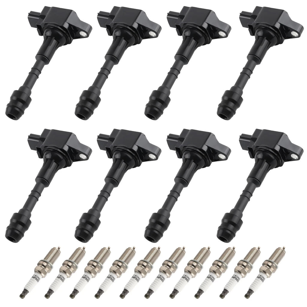 8pcs Ignition Coil & Spark Plug Pack for Nissan Titan 5.6L (2008–2015) UF551