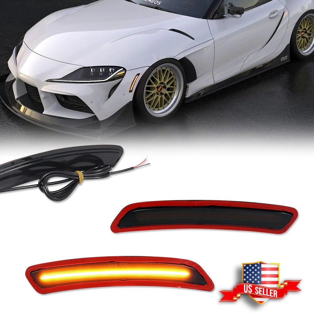 2X Smoke Amber LED Side Marker Lights for Toyota GR Supra (2020–2024)