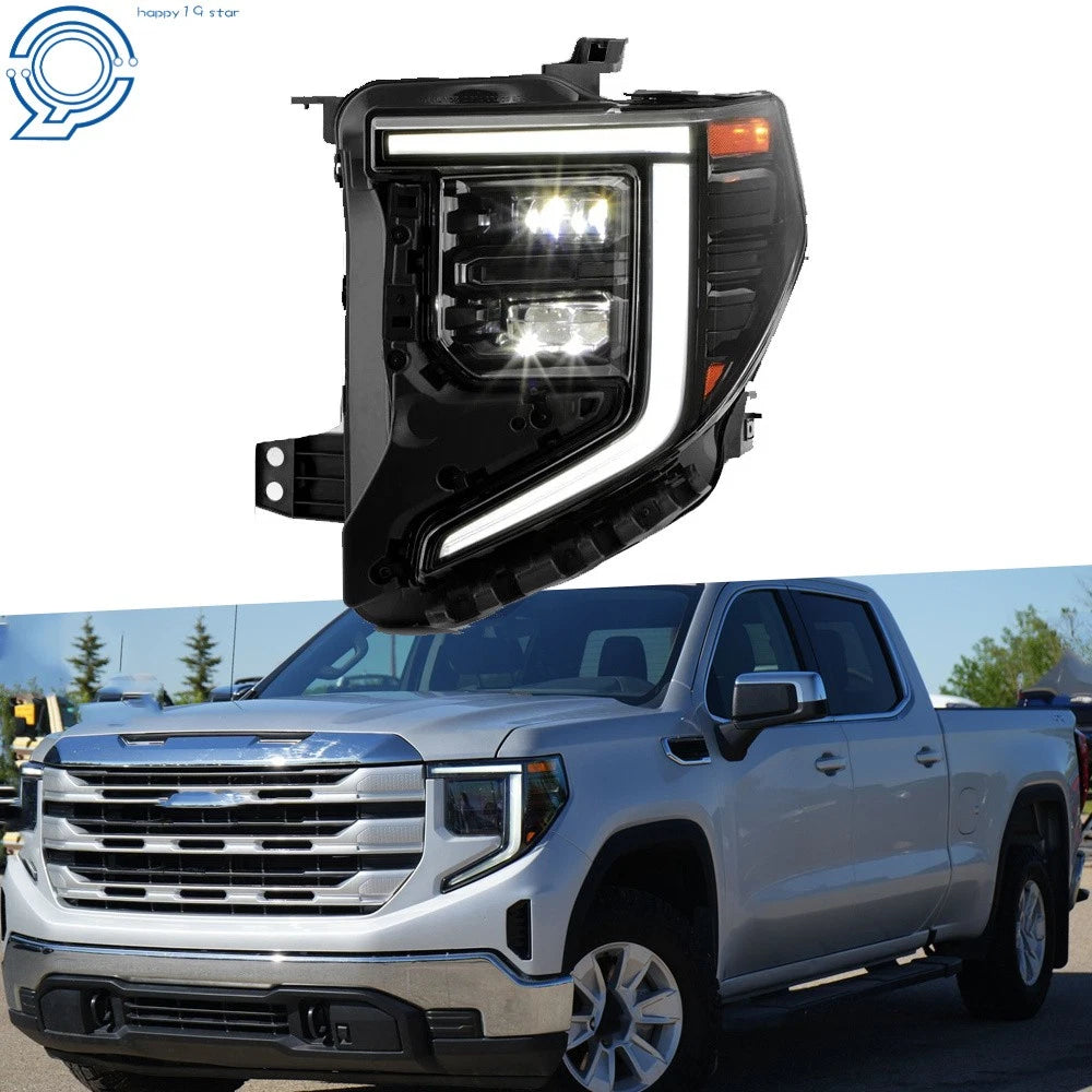 Full LED Headlights for GMC Sierra 1500 Elevation/Pro/SLE (2022–2024)