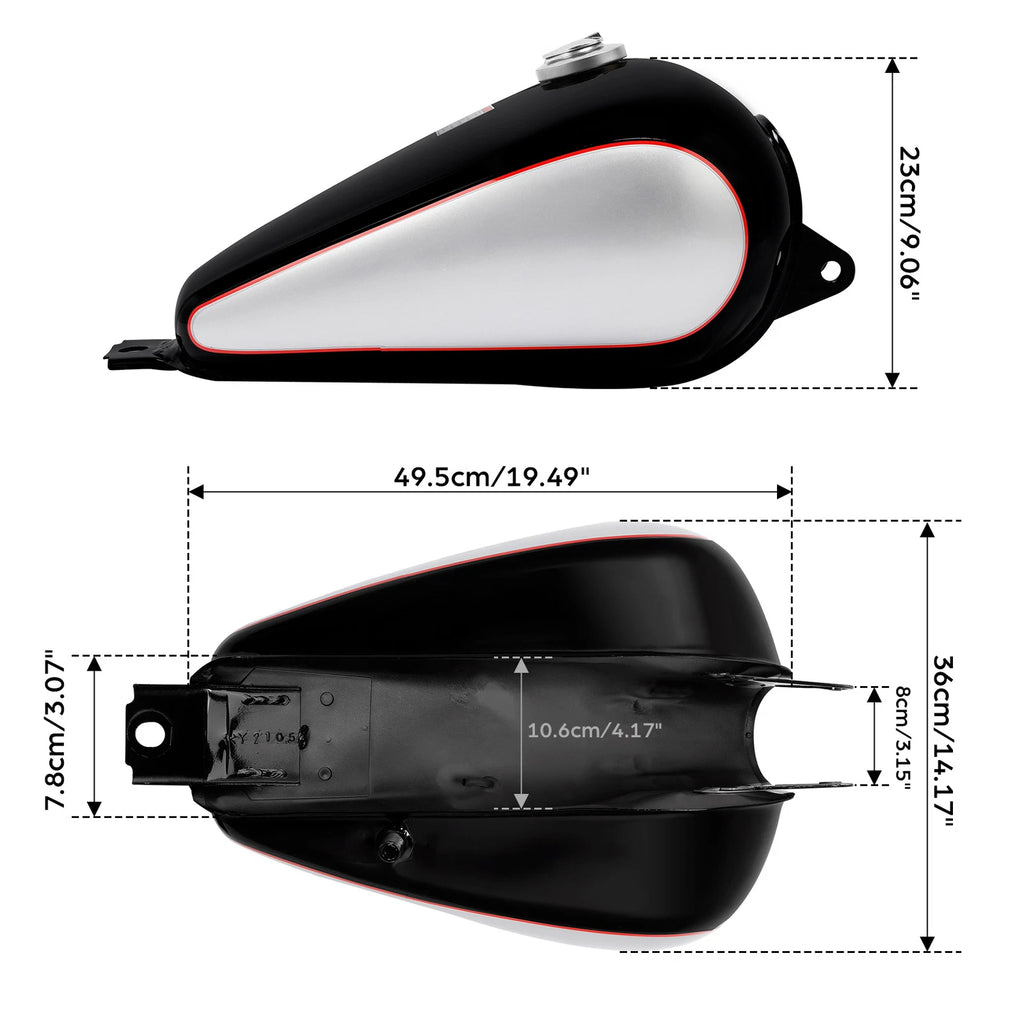 3.4 Gallon Fuel Gas Tank & Cap for Honda CMX250 CMX 250 Rebel (1985–2016)