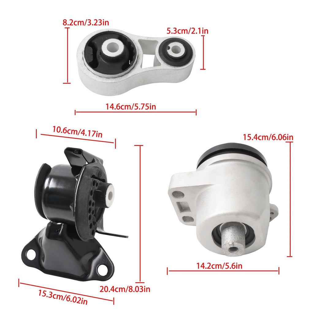 Set of 3 Engine Motor & Transmission Mounts for Mazda CX-7 (2007-2012)