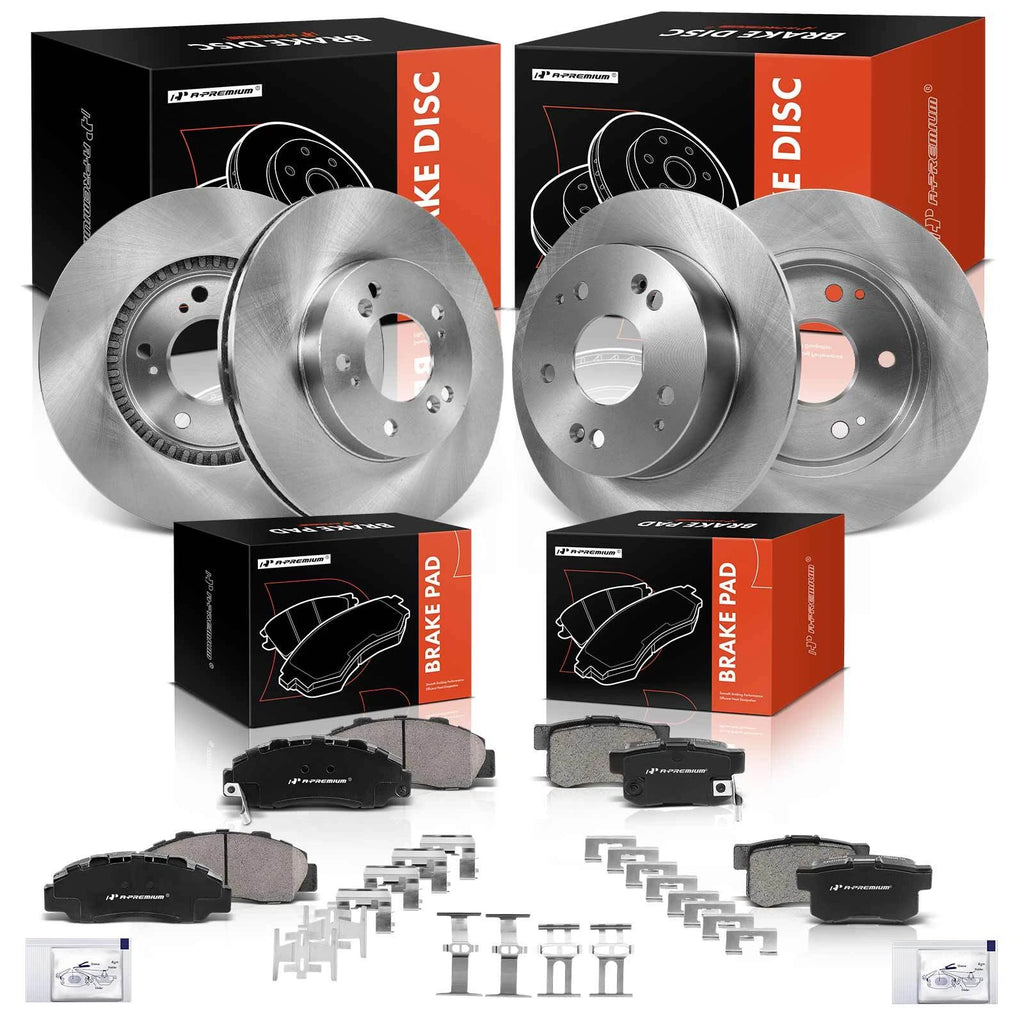 Front & Rear Disc Brake Rotor & Ceramic Pad Set for Honda Accord (1998–2002)