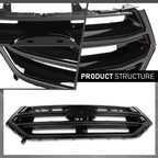 Front Bumper Upper Grille with Camera Hole for Ford Edge (2015–2018)