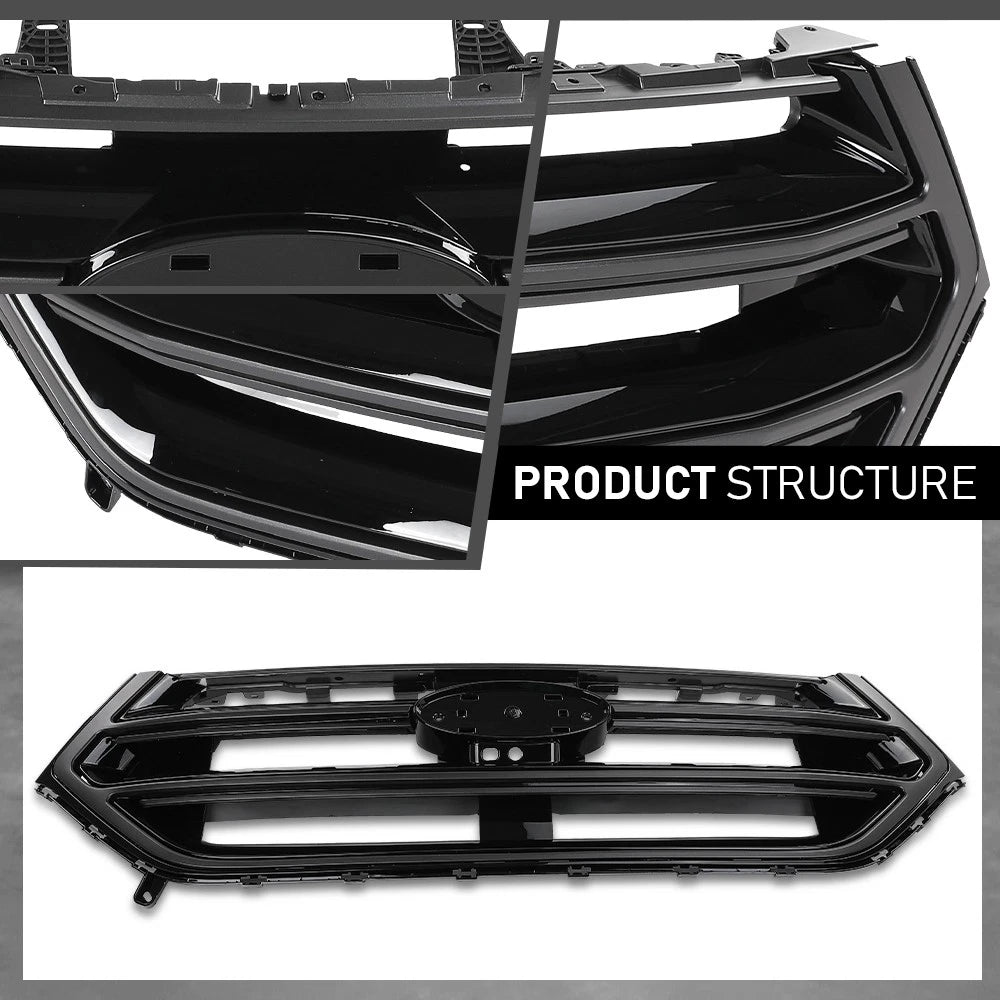 Front Bumper Upper Grille with Camera Hole for Ford Edge (2015–2018)