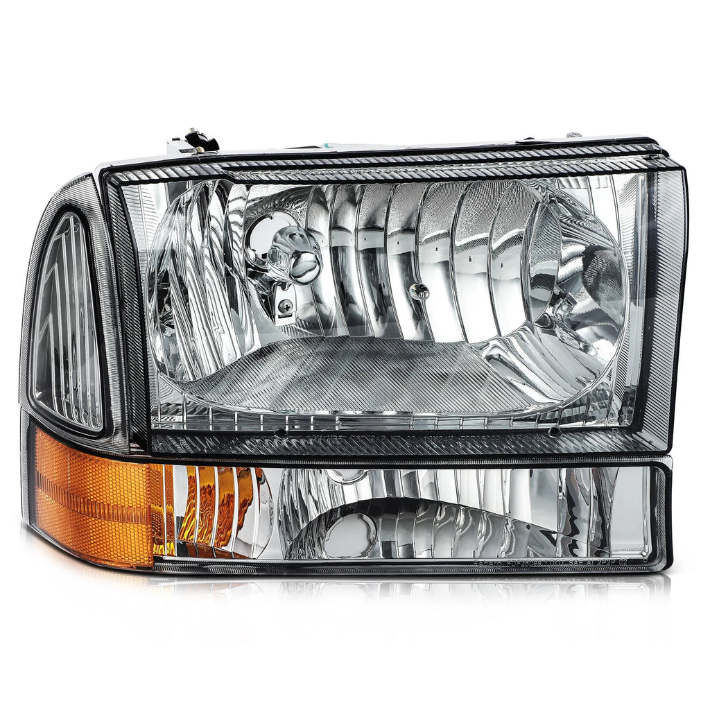 Headlight Assembly for Ford Excursion (2000–2004) Black Housing Smoke