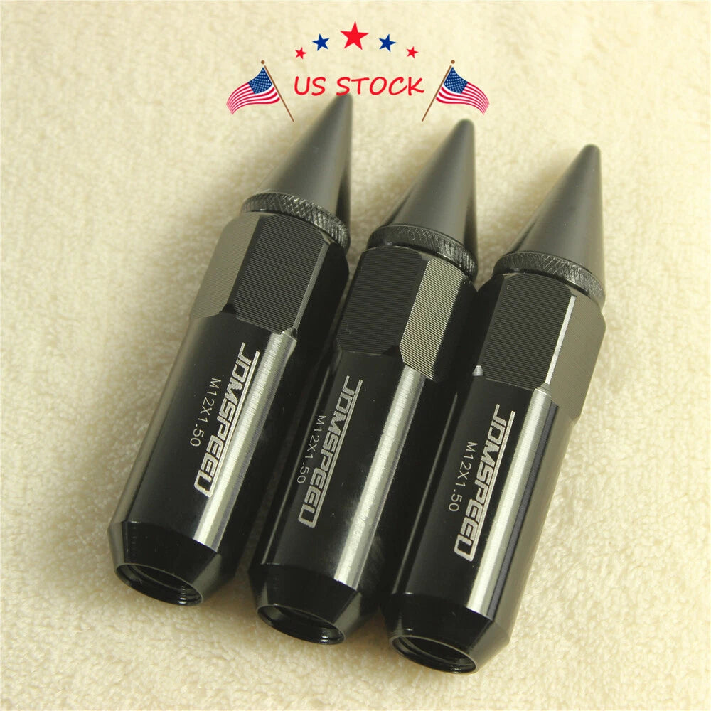 Set of 20 Aluminum Spiked Extended Tuner Lug Nuts for Wheels Rims