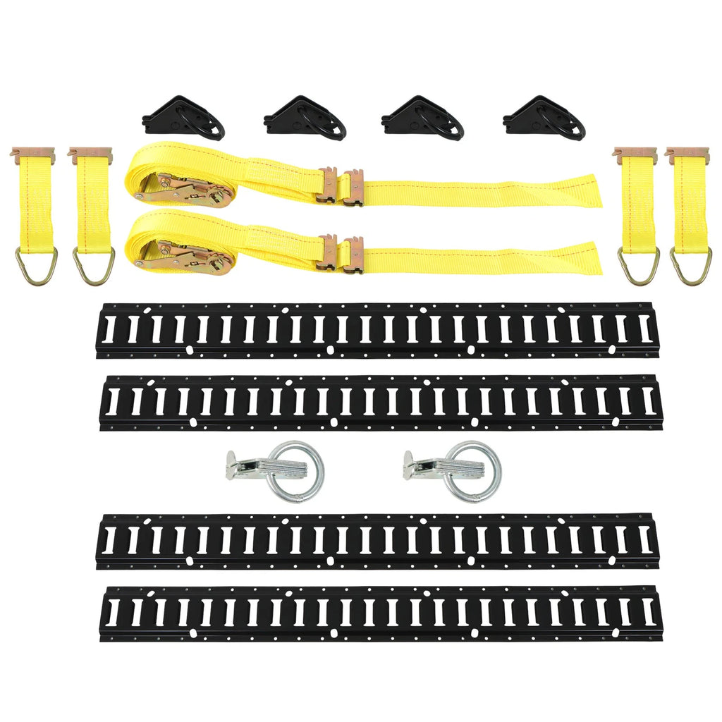 Set of 4 E Track Tie Down Rails for Trailers & Vans