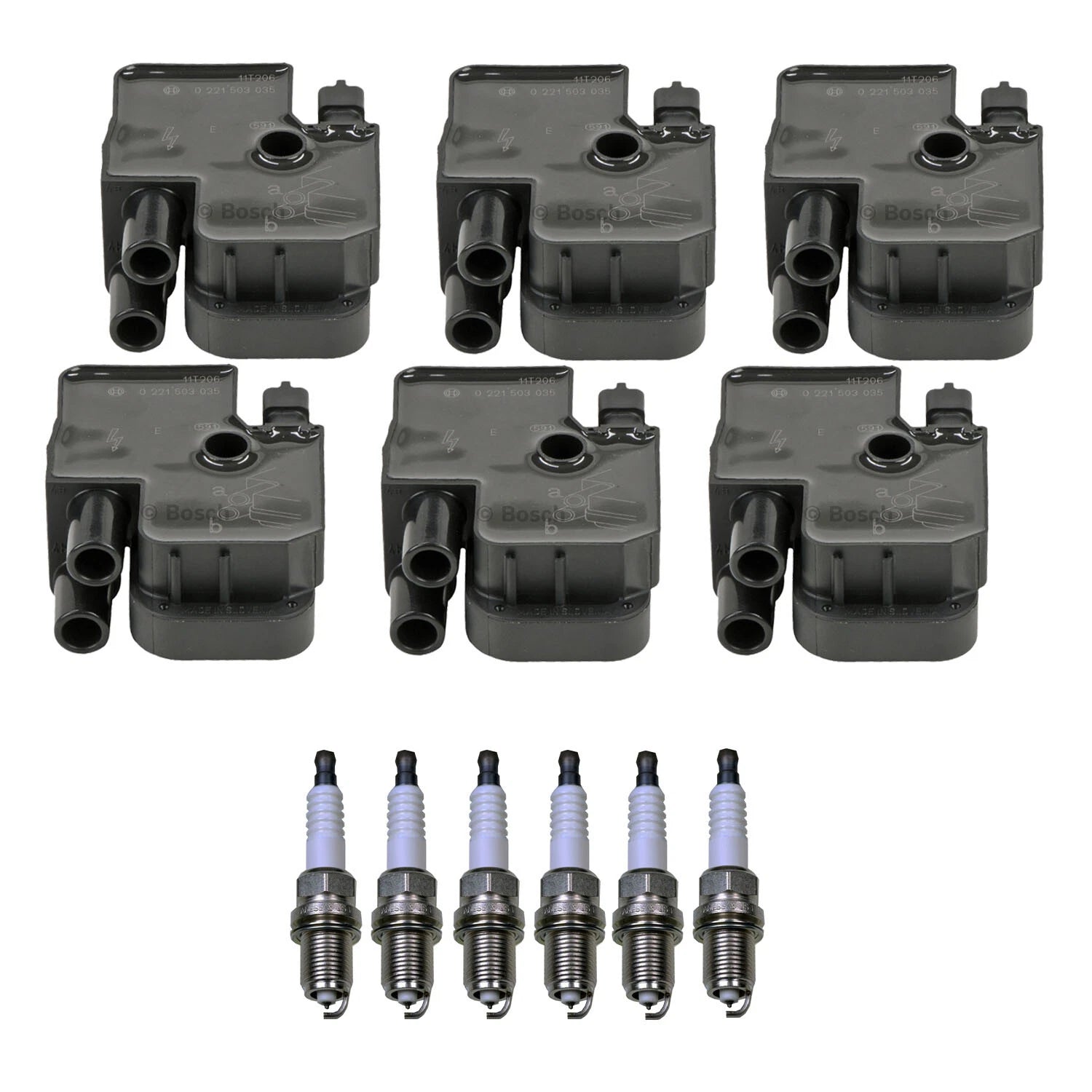 Set of 6 Ignition Coils & Spark Plugs for ES300, Camry V6 (1992–2006)