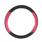Steering Wheel Cover for Universal Fit (14.5"-15", Red, Perforated Leather)
