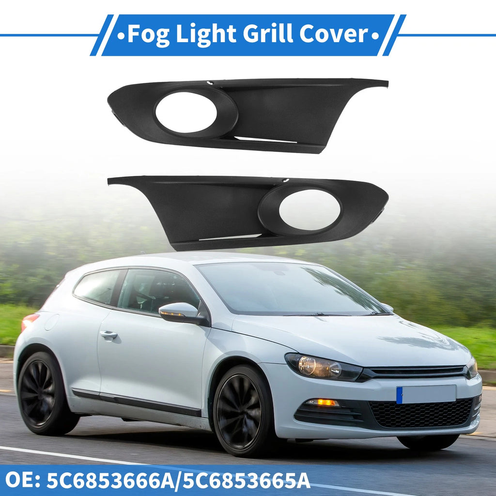 1 Pair Front Fog Light Grill for Volkswagen Jetta (2006–2010) No. 5C6853666A/5C6853665A