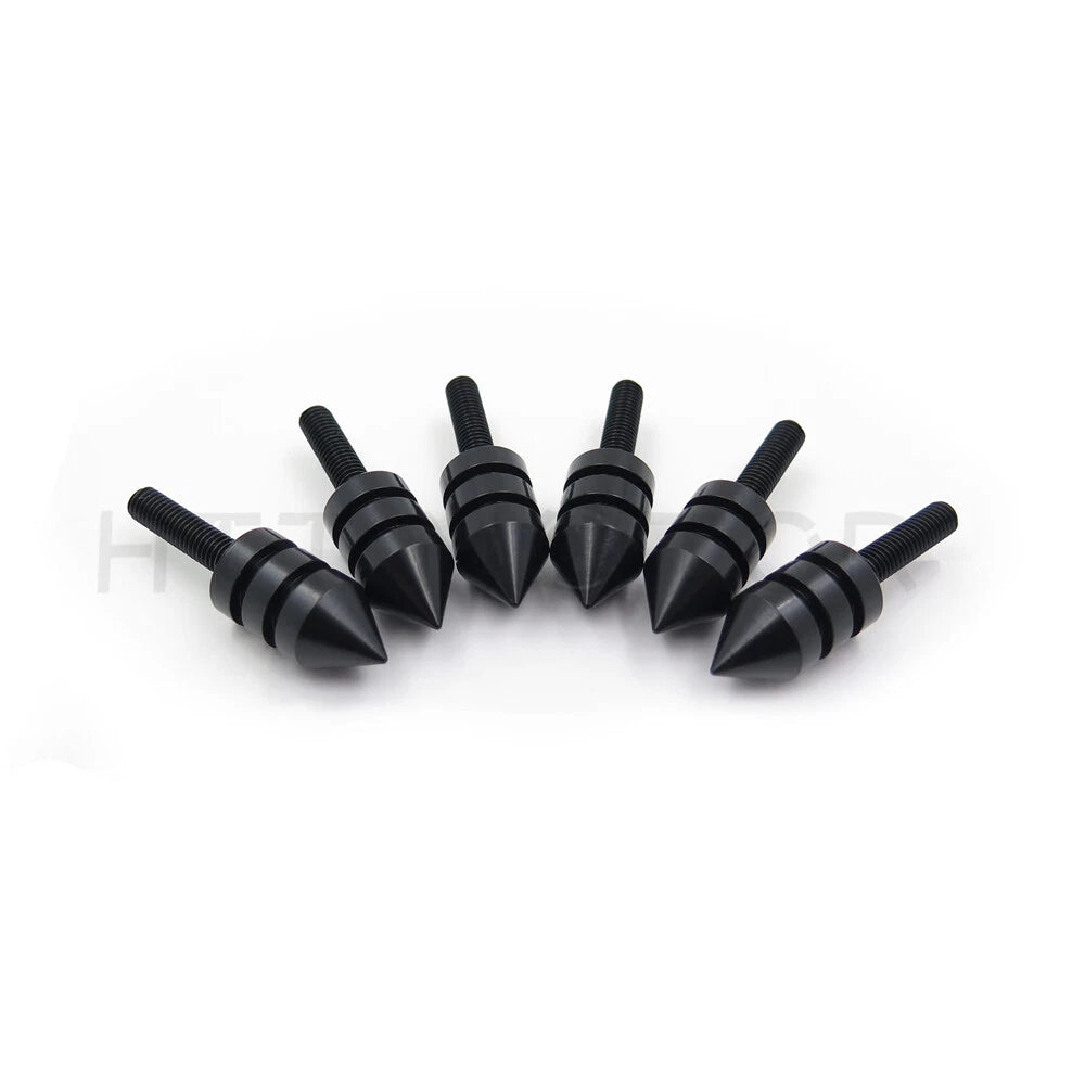 6X Black Windscreen Bolt Screw Kit for Motorcycle (Sport Bike Cruiser)