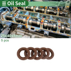 Set of 5 Oil Seals FKM Rubber 25x40x8mm for High Pressure