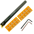 Boring Bar Holder S16QMTJNR16 Set with 10 TNMG331 Inserts for Machining